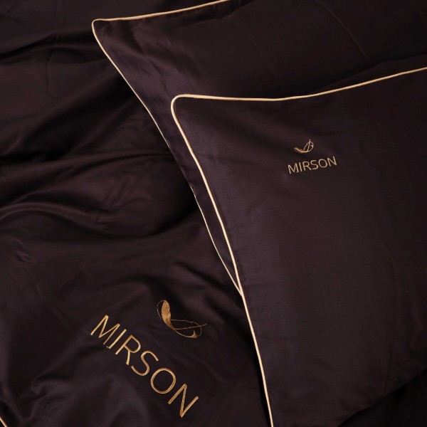 Фото - Комплект постельного белья MirSon King Size 0211 Cacao Corner Сатин 220х240 см (2200008712518)